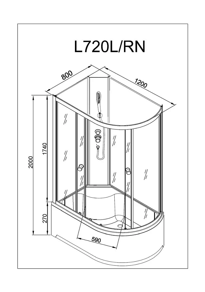 Душевая кабина Deto L L720LN