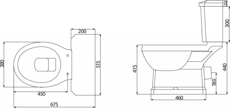 Унитаз-компакт BelBagno Trevi BB135CP с бачком BB135T