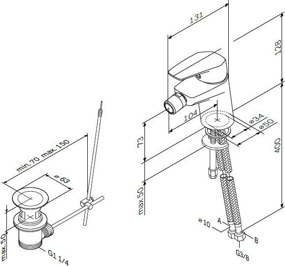 Смеситель Am.Pm Gem F9083100 для биде