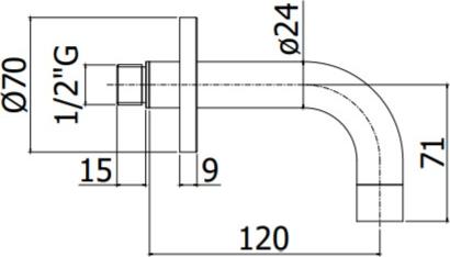 Излив Paffoni ZBOC140NO, черный матовый