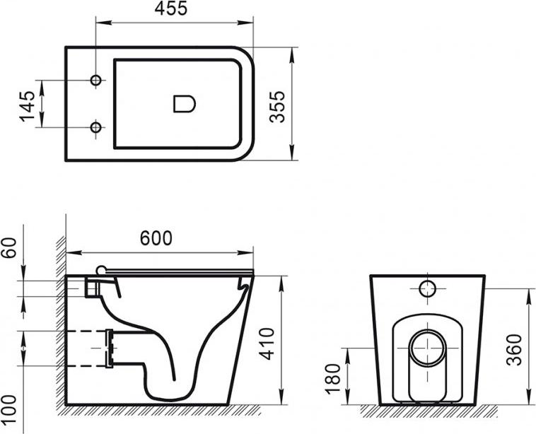 Приставной унитаз BelBagno Ardente-R BB003CBR