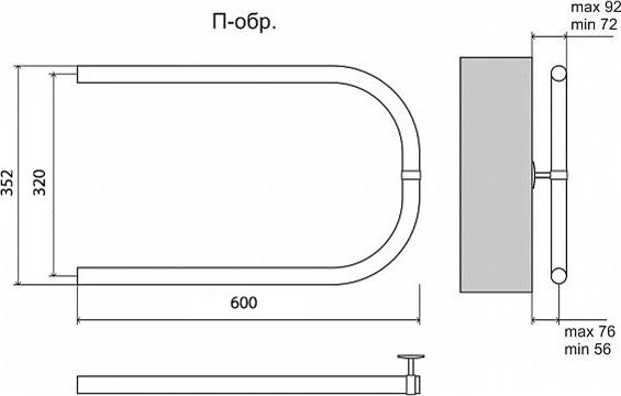 Полотенцесушитель водяной Terminus П-образный 320x600