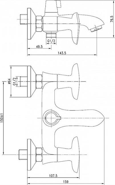 Смеситель для ванны Iddis Copter COPSB02i02, хром