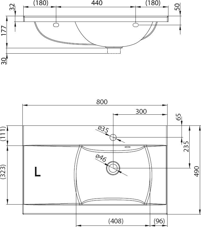 Умывальник Ravak Classic L 80х49 XJDL11800sk