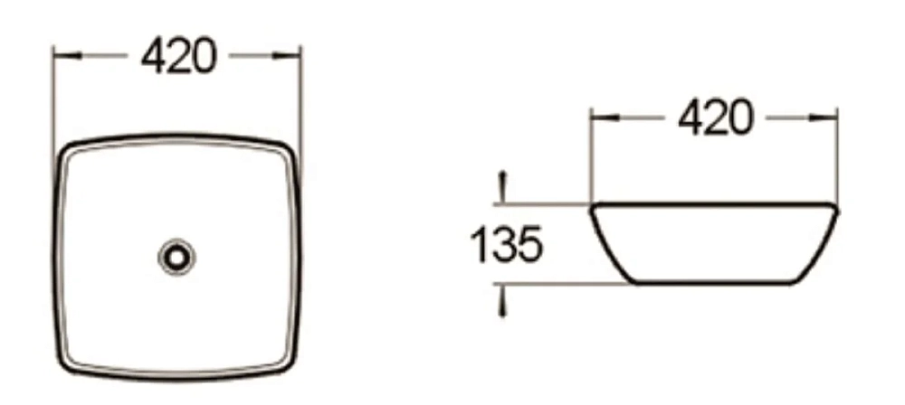 Раковина накладная SantiLine SL-1044 белый