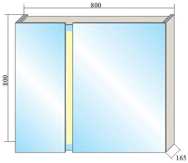 Зеркальный шкаф Wenz Twinwall Twinwall-03-080-R серый