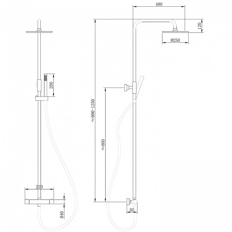 Душевая система Abber Wasser Kreis AF8160 хром