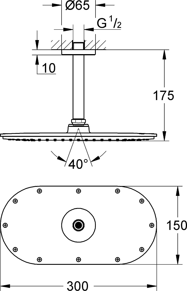 Верхний душ Grohe Rainshower Veris 300 26059000