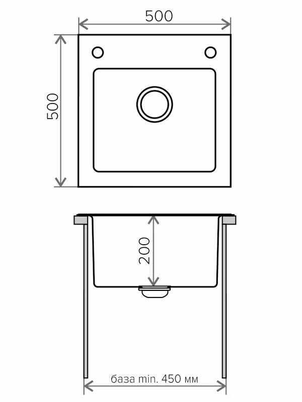 Кухонная мойка Tolero Ceramic Glass TG-500 B черный