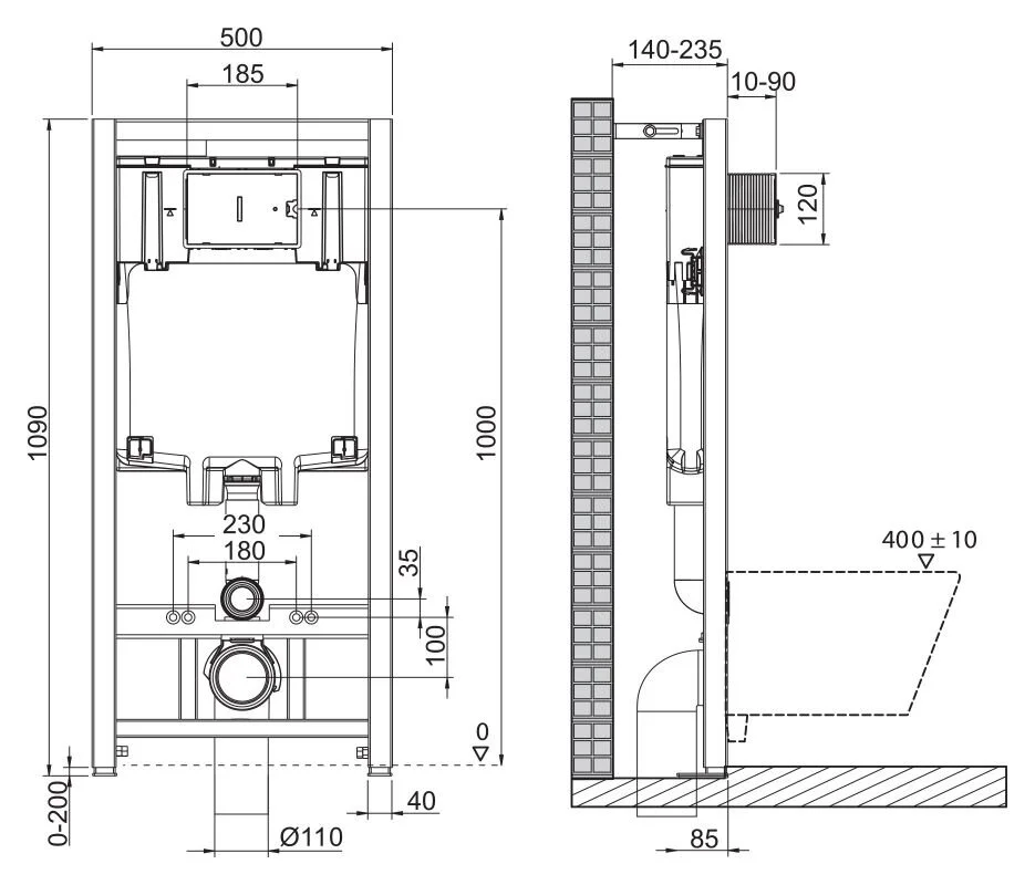 Инсталляция BelBagno с безободковым унитазом BelBagno Sfera-R BB046CHR, сиденье микролифт, клавиша белая, комплект