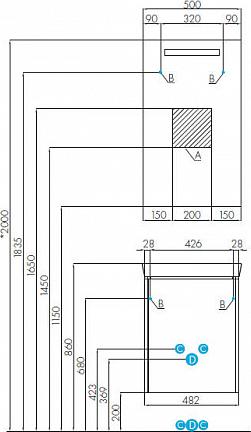 Тумба с раковиной Aquaton Йорк 50 М 1A1709K2YOAY0, белый/выбеленное дерево