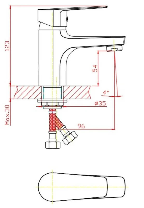 Смеситель для раковины Orange Loop M26-021BR бронза