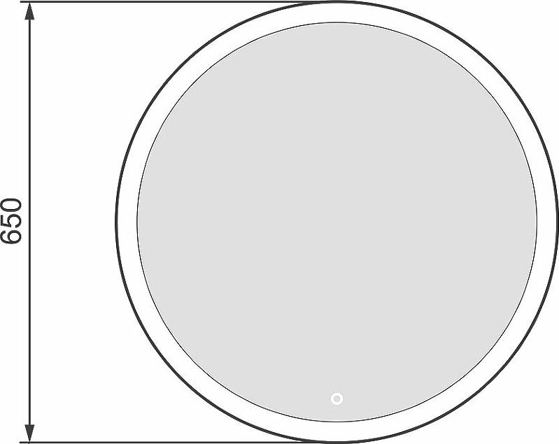 Зеркало Jorno Shine 65 Shi.02.65/W с подсветкой с сенсорным выключателем