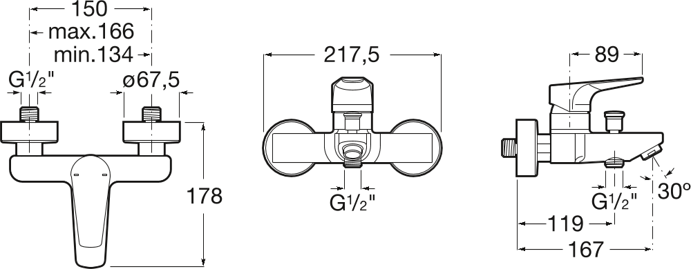 Смеситель для ванны Roca Atlas 5A0290C0M