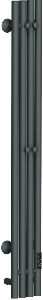 Полотенцесушитель электрический Ewrika Пенелопа V 120х15, графит, матовый, вертикальный, узкий, с терморегулятором
