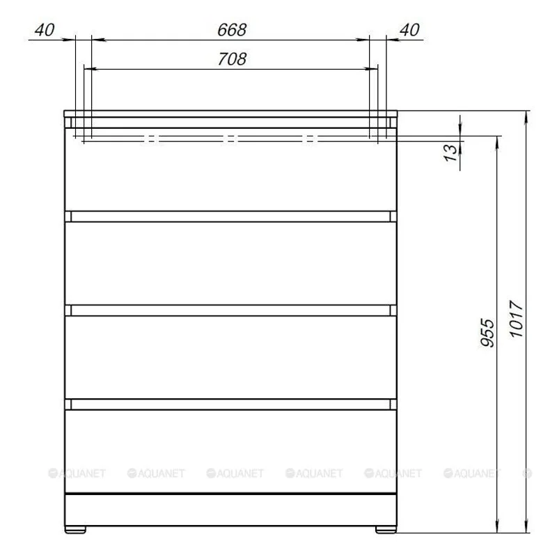 Комод Aquanet Сканди 302542 коричневый