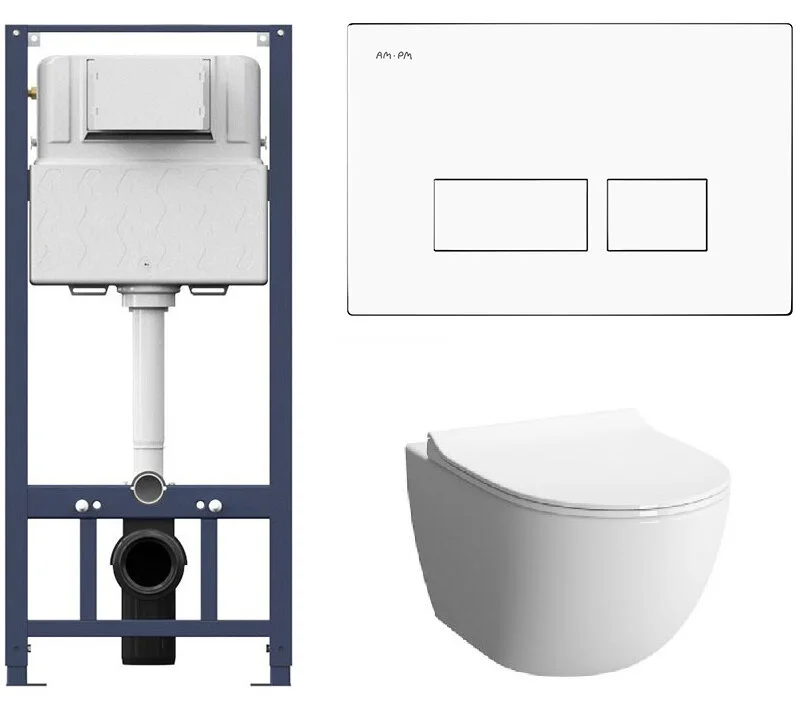 Унитаз с инсталляцией VitrA Sento I012704/7748B003-0075/130-003-009/I047001