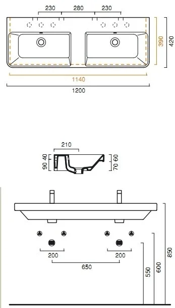 Раковина Catalano Proiezioni 1120PR4800 белый