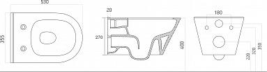 Унитаз подвесной безободковый Creto Logan L3 1003-002-L3BlMat, черный матовый