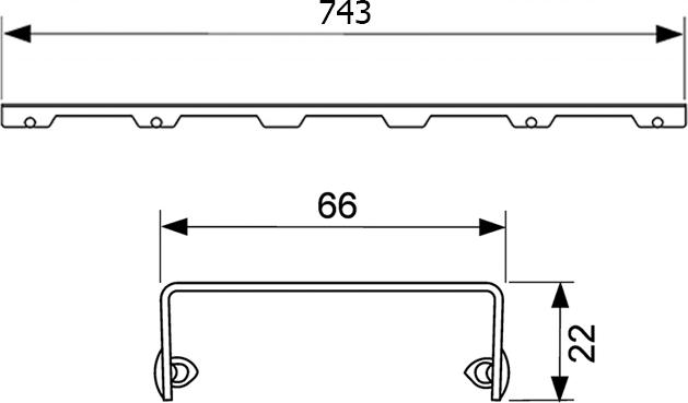 Решётка Tece TECEdrainline Quadratum 6 008 51 80 см матовая