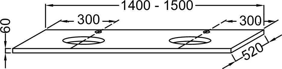 Столешница для раковины 150 см Jacob Delafon Parallel EB57-1500-E10 квебекский дуб