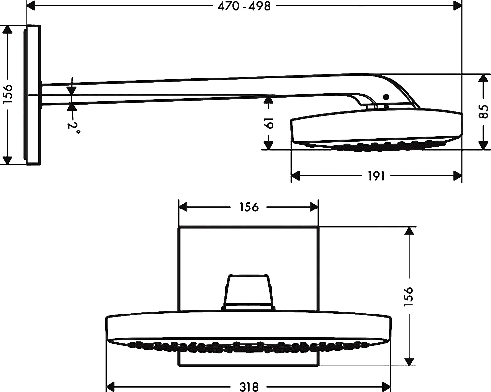 Верхний душ Hansgrohe Raindance Select E 300 3jet 26468400