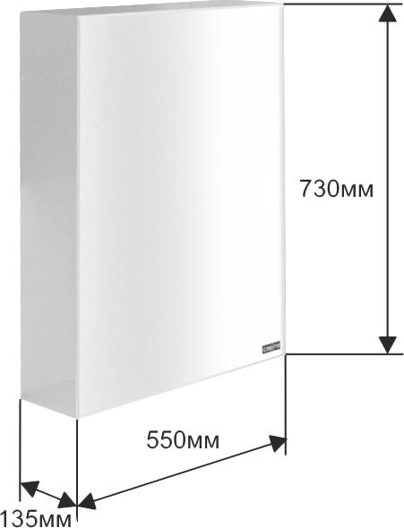 Шкаф зеркальный СанТа Стандарт 113003 55 см, белый