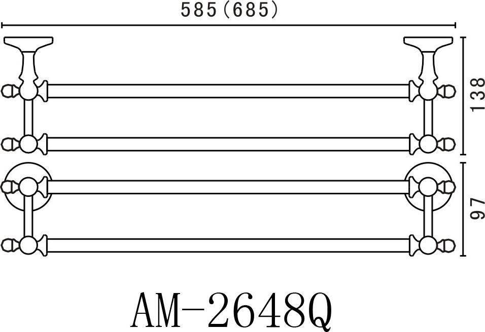 Полотенцедержатель Art&Max Antic AM-E-2648Q, бронза