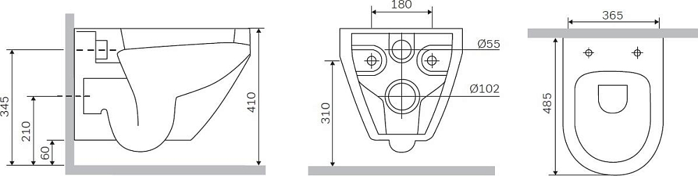 Унитаз подвесной AM.PM Spirit V2.0 C701700SC с сиденьем микролифт, белый