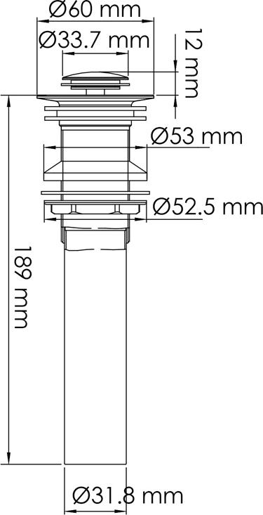 Донный клапан для раковины Wasserkraft A253, золото/хром