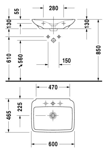 Раковина 60 см Duravit PuraVida 2700600000