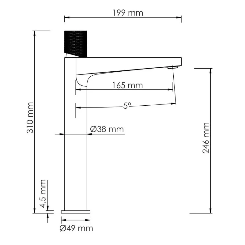 Смеситель для раковины WasserKRAFT Ems 7600 7603H золото