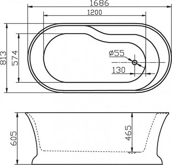 Акриловая ванна BelBagno 170х80 BB300