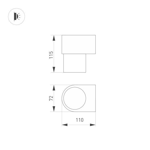 Настенный светодиодный светильник Arlight Sp-Spicy-Wall-S115x72-6W Day4000 033848