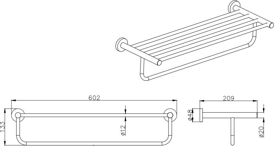 Полка для полотенец AQUATEK AQ4015CR ВЕГА