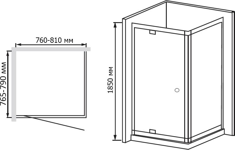 Душевой уголок RGW Passage PA-35 (760-810)x800 стекло чистое