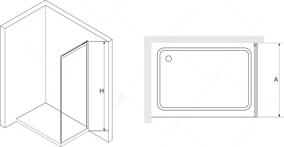 Душевая перегородка RGW Z-22 34222210-11 профиль хром, стекло прозрачное