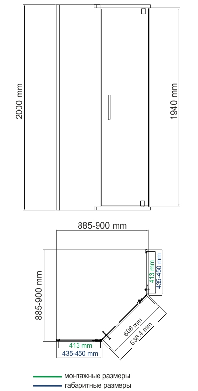 Уголок душевой Wasserkraft Leine 35P11 90 см