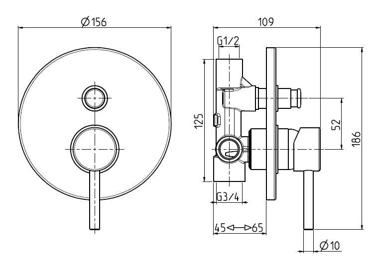 Смеситель для ванны с душем M&Z Ditirambo DRB02820 хром