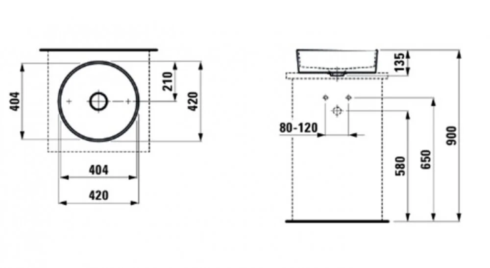 Раковина накладная Laufen Kartell 8.1233.1.400.112.1 белый