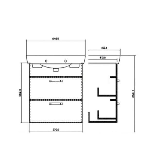 Тумба под раковину VitrA Vision 57123_sklo белый