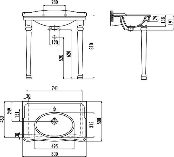 Раковина Creavit Antik AN080