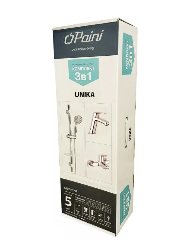 Смеситель для ванны с душем Paini Unika 59CRKIT3 хром