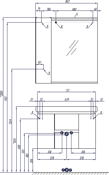 Зеркальный шкаф Aquaton Рене 80 1A222502NRC80, белый