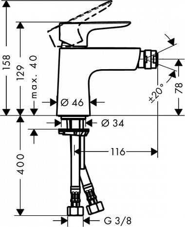 Смеситель для биде Hansgrohe Talis E 71721000