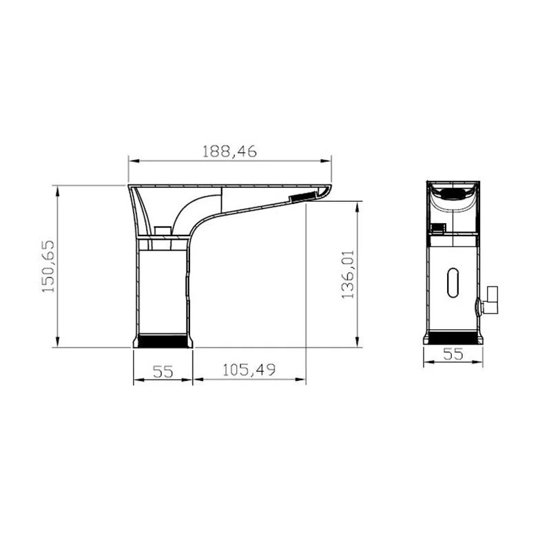 Смеситель для раковины BelBagno KRAFT-ELV-CRM хром