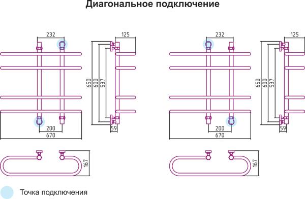 Полотенцесушитель водяной Сунержа Фурор 60x70