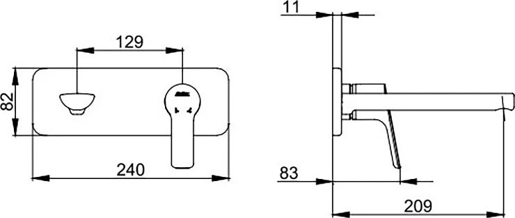 Смеситель для раковины E.C.A. Luna 102867606EX-K, золото