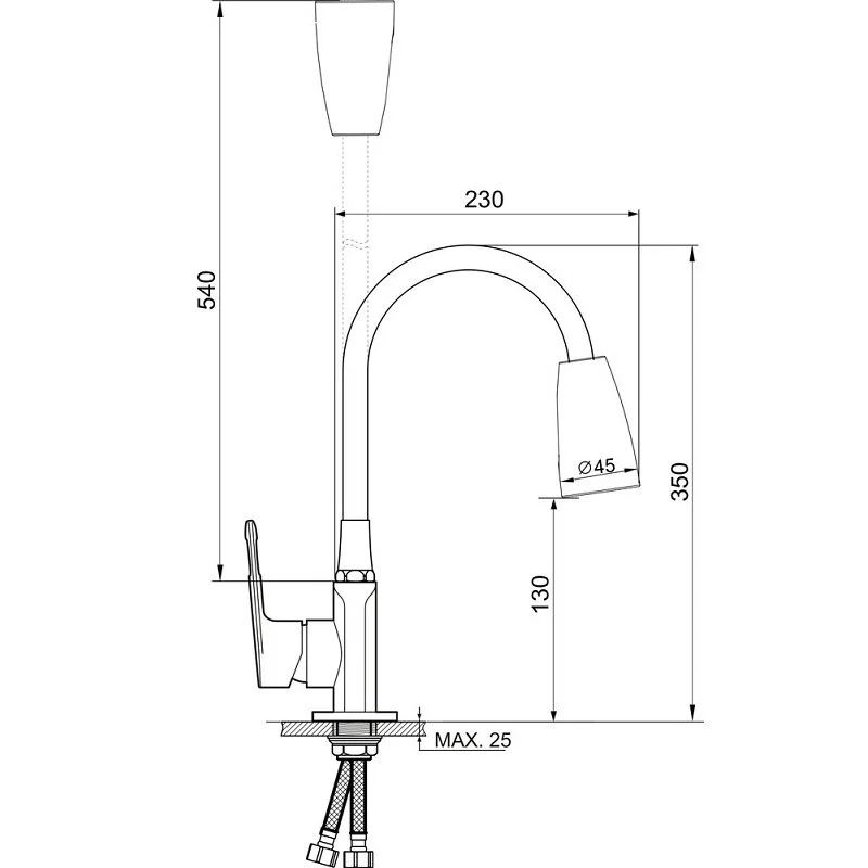 Смеситель для кухни РМС SL134R-D-016F eco красный