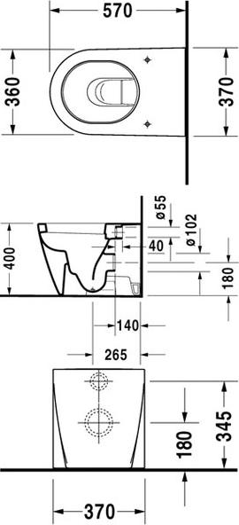 Приставной унитаз Duravit Starck-2 2128090000